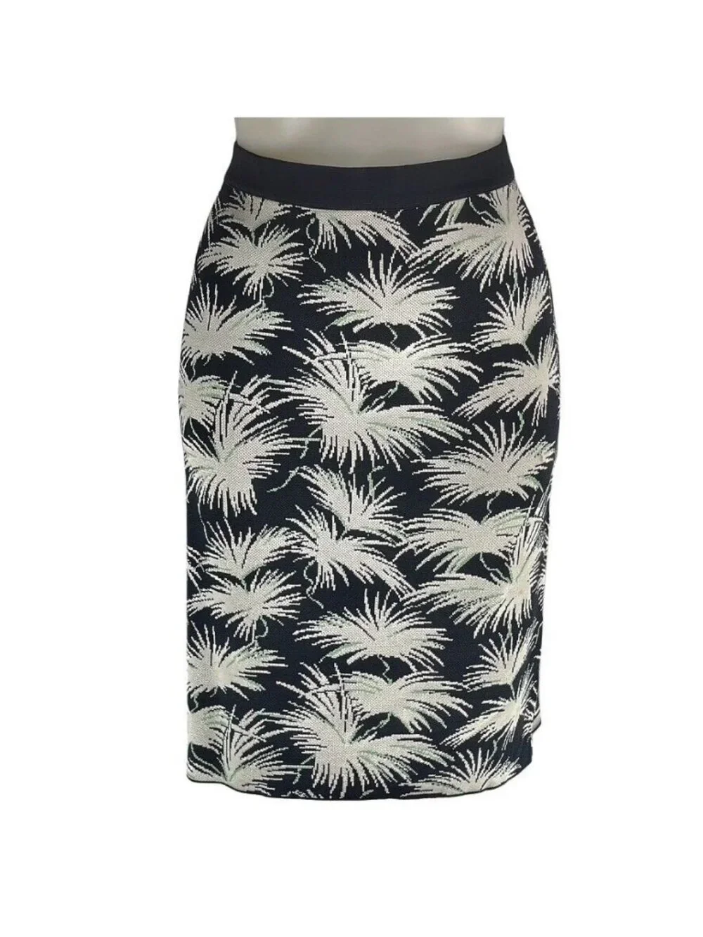 Rachel Rachel Roy Womens XL Pencil Skirt Palm Print Black & White